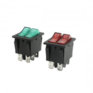 Red Green Illuminated Light On/Off Boat Rocker Switch 6A/250V 20A/125V AC 2 Pcs