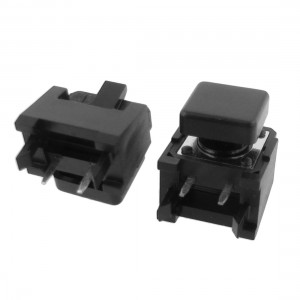 10pcs Momentary Tactile Push Button Switch Right Angle 12 x 12 x 9mm w Black Cap