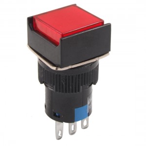AC 3A/250V Red Square 1NO 1NC Momentary Push Button Switch