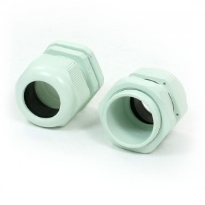 Light Green Plastic Waterproof PG25 16-21mm Diameter Cable Gland 2 Pcs