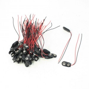 50 Pieces 2 Wire Terminals 9V Batteries Clip Connectors Holder Black Red