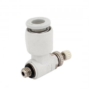 5mm Male Threaded 6mm Dia Gray Tube Pneumatic Speed Controller Quick Fitting