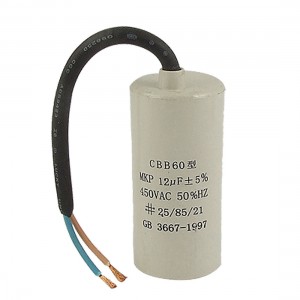 Round Motor Start Run Capacitor CBB60 12MFD 450VAC 50HZ