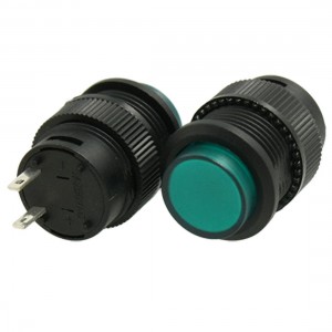 10 Pcs Green Cap Self-locking SPST Push Button Switch AC 250V 3A