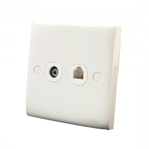 PC Shell Single Telephone Gang TV Socket Wall Switch White RJ11 