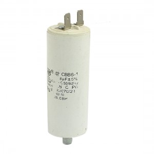 CBB6-1 8uF 450V Non Polar Screw Type Round Motor Run Capacitor