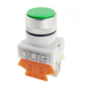 AC 660V 10A Green Sign Momentary Push Button Switch Pushbutton 22mm 1 NO 1 NC