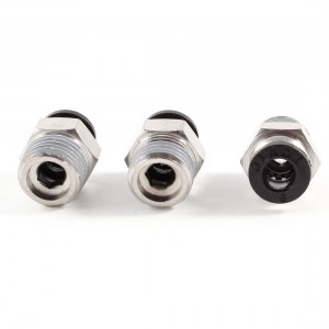 3 Pcs 1/4" PT Male Thread 6mm Push In Joint Pneumatic Connector Quick Fitting