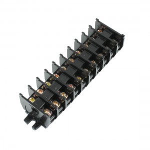 600V 10A 10 Position Separable Dual Row Screw Terminal Covered Barrier Strip