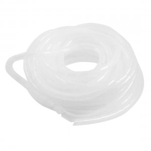 12.5M 41Ft PE Polyethylene Spiral Cable Wire Wrap Tube White 10mm