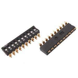 2 Pcs 2.54mm Pitch 10 Position SMD Type DIP Switch Black Uacwz