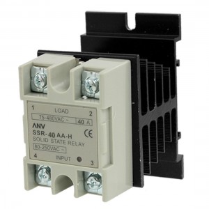 AC to AC Solid State Relay SSR 40A 80-250VAC / 75-480VAC w Heat Sink