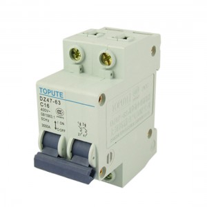 DZ47-63 C16 16A AC 400V Two Pole Mini Circuit Breaker