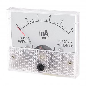 White Plastic Class 2.5 Analog Panel Meter Current 0-10mA