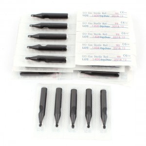 50 Pcs Disposable Tattoo Tip Tube Nozzle 9R Black for Round Liner Shader Needles