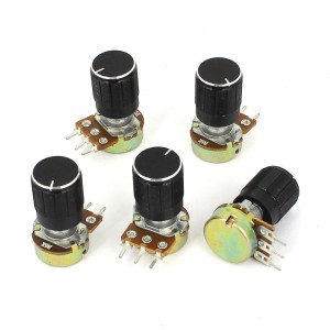 5 Pcs 5K OHM Linear Taper Rotary Potentiometer 5KB B5K Pot