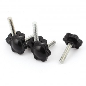 Machinery Latche M6X26MM Thread Black Star Head Clamping Knobs 5pcs