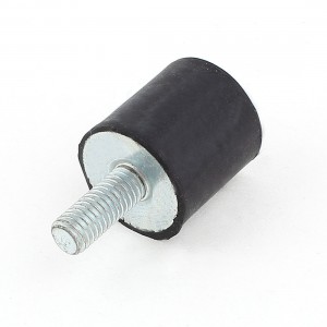 M8 x 20mm Male Thread Cylindrical Rubber Vibration Isolator Mounts 1" x 1"