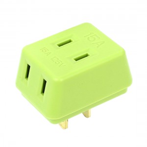 US Plug AC 125V 15A 3 Outlet Wireless Power Socket Adaptor Green