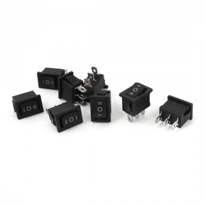 AC 250V 6A 125V 10A 3 Pin on Off on SPDT Panel Mount Rocker Switch 8pcs