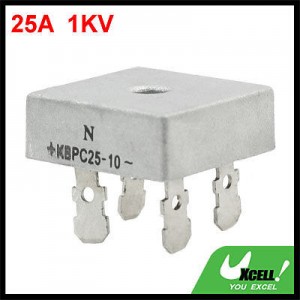KBPC25-10 Model Silver Tone Single-Phase Bridge Rectifier 1KV 25Amp