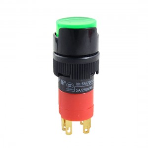 DC 24V Signal Lamp Green Push Button Switch 1NO 1NC