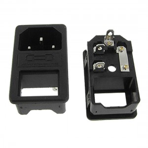 5 Pcs Clamp Type 10A 250VAC 3P IEC 320 C14 Inlet Socket w 5mm x 23mm Fuse Holder