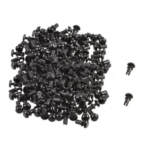 200 Pcs PCB 4.2mm Push in Height Nylon Clips Fasteners Rivets Black