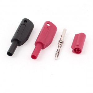 2pcs Solder Type 2mm Stackable Shrouded Test Plug Banana Connector