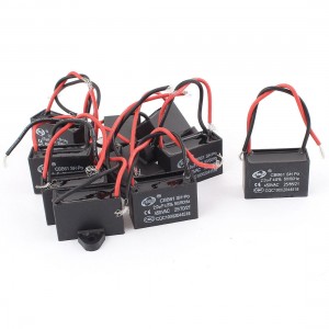 10pcs CBB61 2uF AC 450V Non Polar Motor Running Capacitor Black for Ceiling Fan