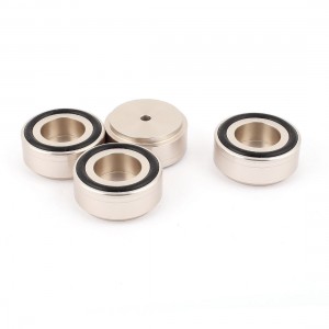 4 Pcs 39x17mm Gold Tone Aluminum CD PC Audio Speaker Amplifier Feet Pads