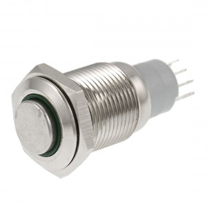 GREEN Led Light Illuminated 16mm 12V Stainless Switch Momentary Push Button HFH