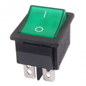 Green Light 4 Pin DPST ON-OFF Snap In Boat Rocker Switch 16A/250V 20A/125V AC