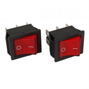 2pcs AC 16A/250V 20A/125V Red Light 6 Pin DPDT ON/ON Snap in Boat Rocker Switch