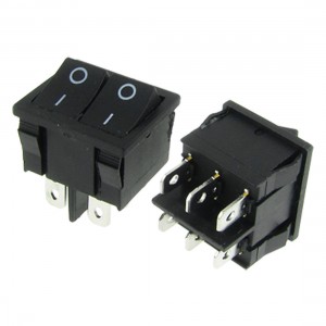 2pcs 6 Pin Dual SPDT On-On Snap in Boat Rocker Switch 6A/250V 10A/125V AC Black