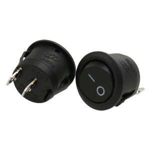 5 x AC 6A/250V 10A/125V ON-OFF SPST 2 Position 2 Pin Snap in Round Rocker Switch