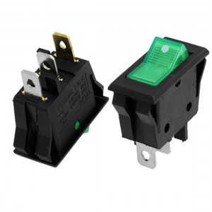 2pcs x Green Light ON/OFF SPST Snap In Boat Rocker Switch 15A/250V 20A/125V AC