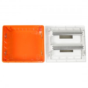 Orange Plastic Rectangle 24 Ways 35mm Rail Power Distribution Box
