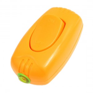 Orange Plastic Feed Through in Line Cord On Off Switch 6A for Lamp Light