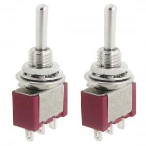 2 Pcs 2A/250VAC 5A/120VAC SPDT On/Off/On 3 Way 3 Pins Momentary Toggle Switch