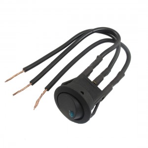 19x12mm DC 20A/12V 3 Wired Blue Neon Lamp SPST On/Off Boat Rocker Switch