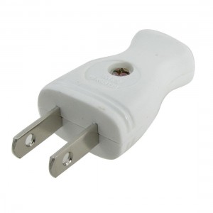 White Plastic Housing Power Adapter Plug Connector AC 125V 15A US Plug