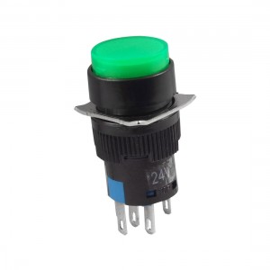 DC 24V Green Neon Light DC 30V 5A AC 3A/250V Momentary Push Button Switch