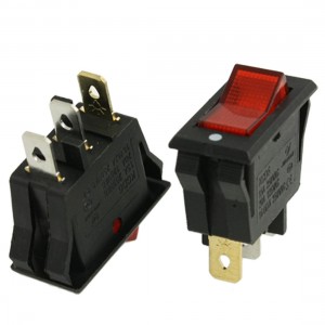 AC 15A/250V 20A/125V Red Light Lamp ON-OFF SPST Snap In Boat Rocker Switch x2pcs