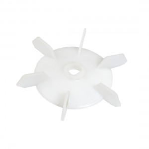Machine Part Off White Plastic 16mm Inner Dia. Six Impeller Motor Fan Blade