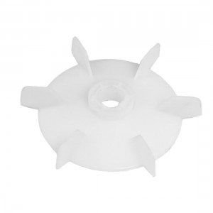 Machine Part Off White Plastic 18mm Inner Dia. Six Vanes Motor Fan Blade