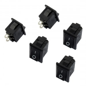 10 Pcs SPST Mini Black 2 Pin Rocker Switch AC 250V 3A