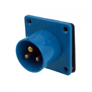 Splash Proof 2P+E IEC309-2 Panel Mount Plug AC 220-250V 16A w Washer