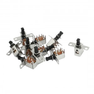 10 Pcs 6P DIP Through Hole Black Push Button Latching Tactile Tact Switch