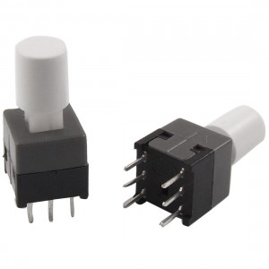 10pcs 8.5 x 8.5mm Self Locking Tact Tactile Push Button Switch 6 Pin DIP w Cap